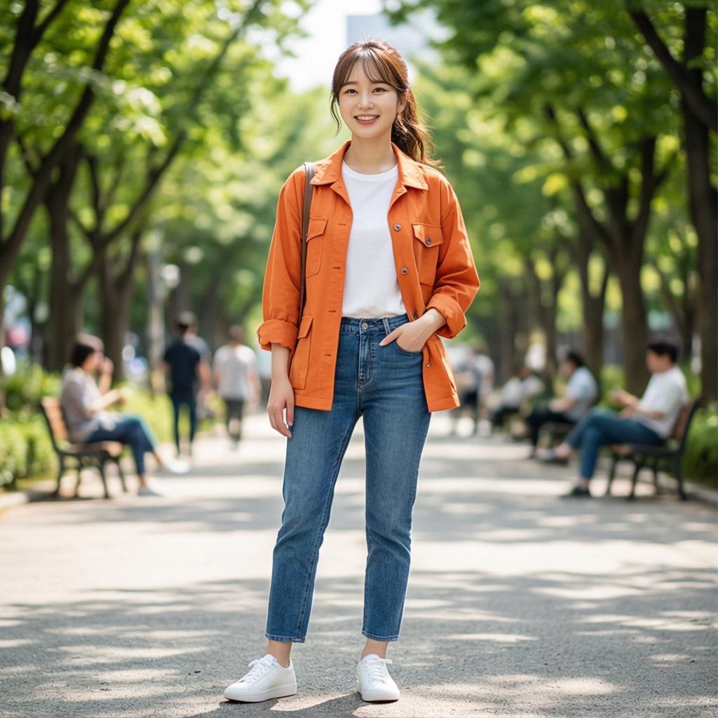 중청 데님 팬츠: 활기찬 데일리 캐주얼 스타일