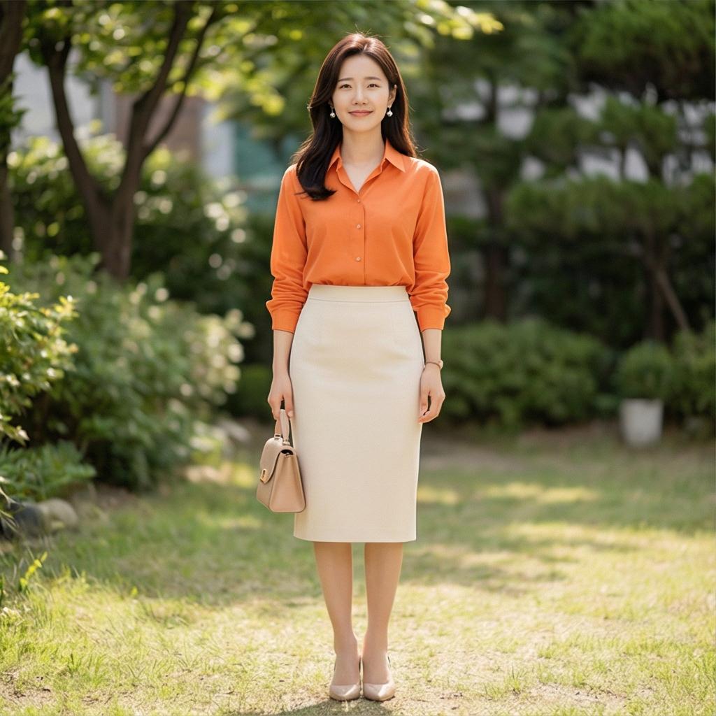 아이보리 스커트: 화사하고 깨끗한 데이트 룩