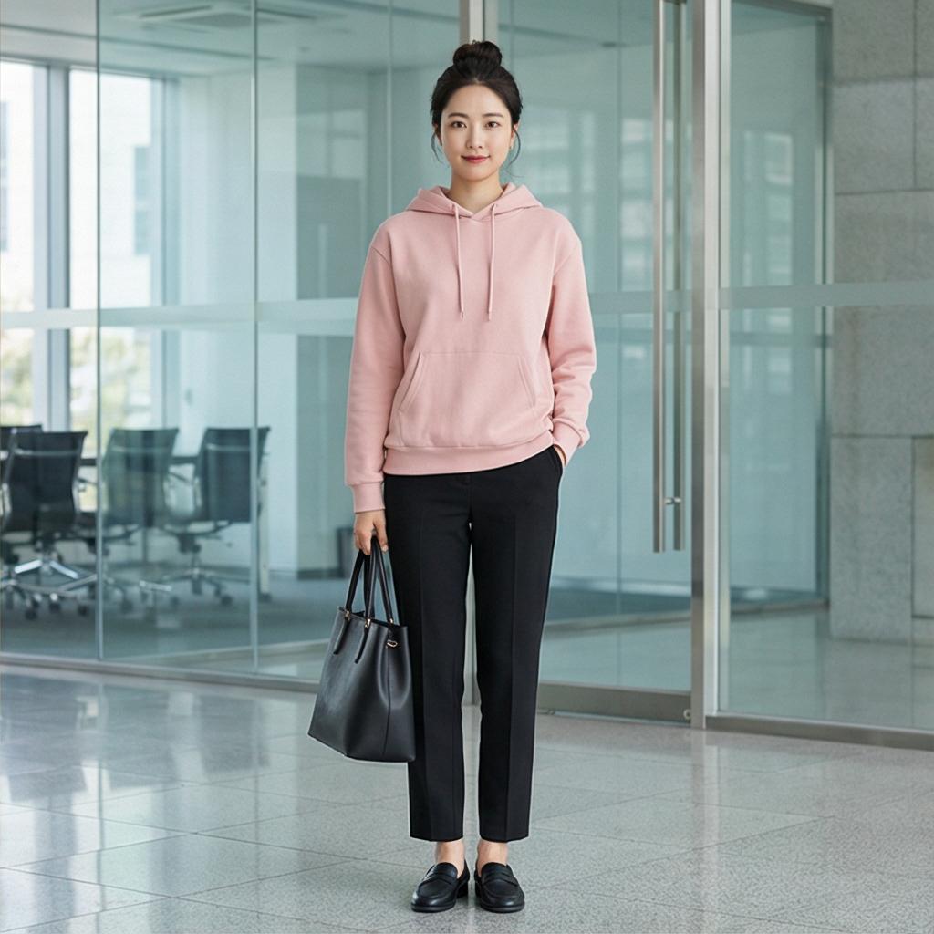 검정 슬랙스: 단정한 비즈니스 캐주얼룩