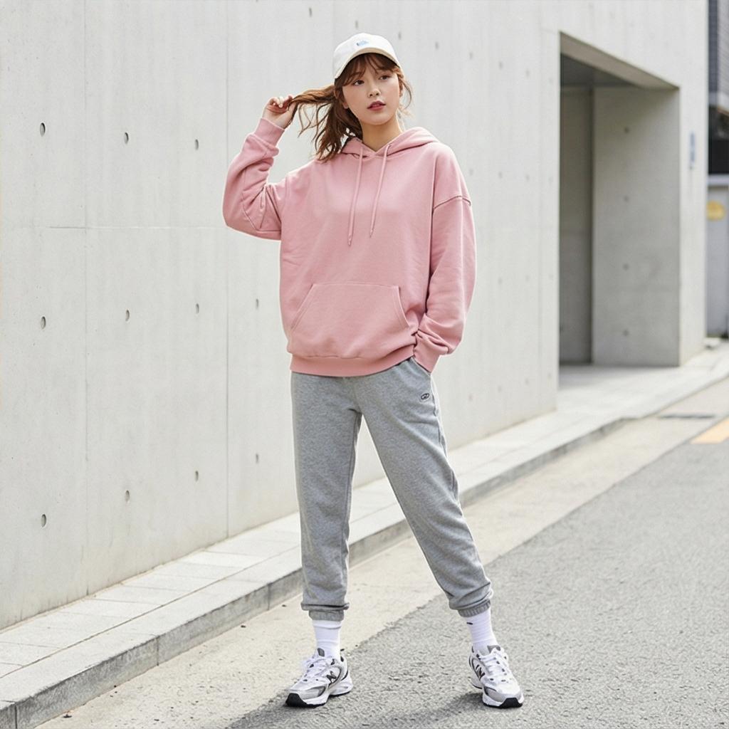 그레이 조거 팬츠: 활동적인 애슬레저룩