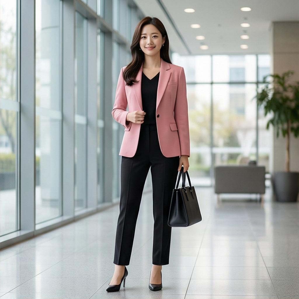 검정색 슬랙스: 단정하고 차분한 오피스룩