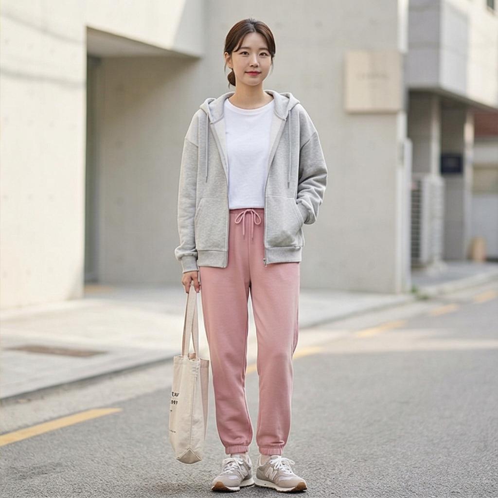 그레이 후드 집업: 활동성 좋은 캐주얼 룩