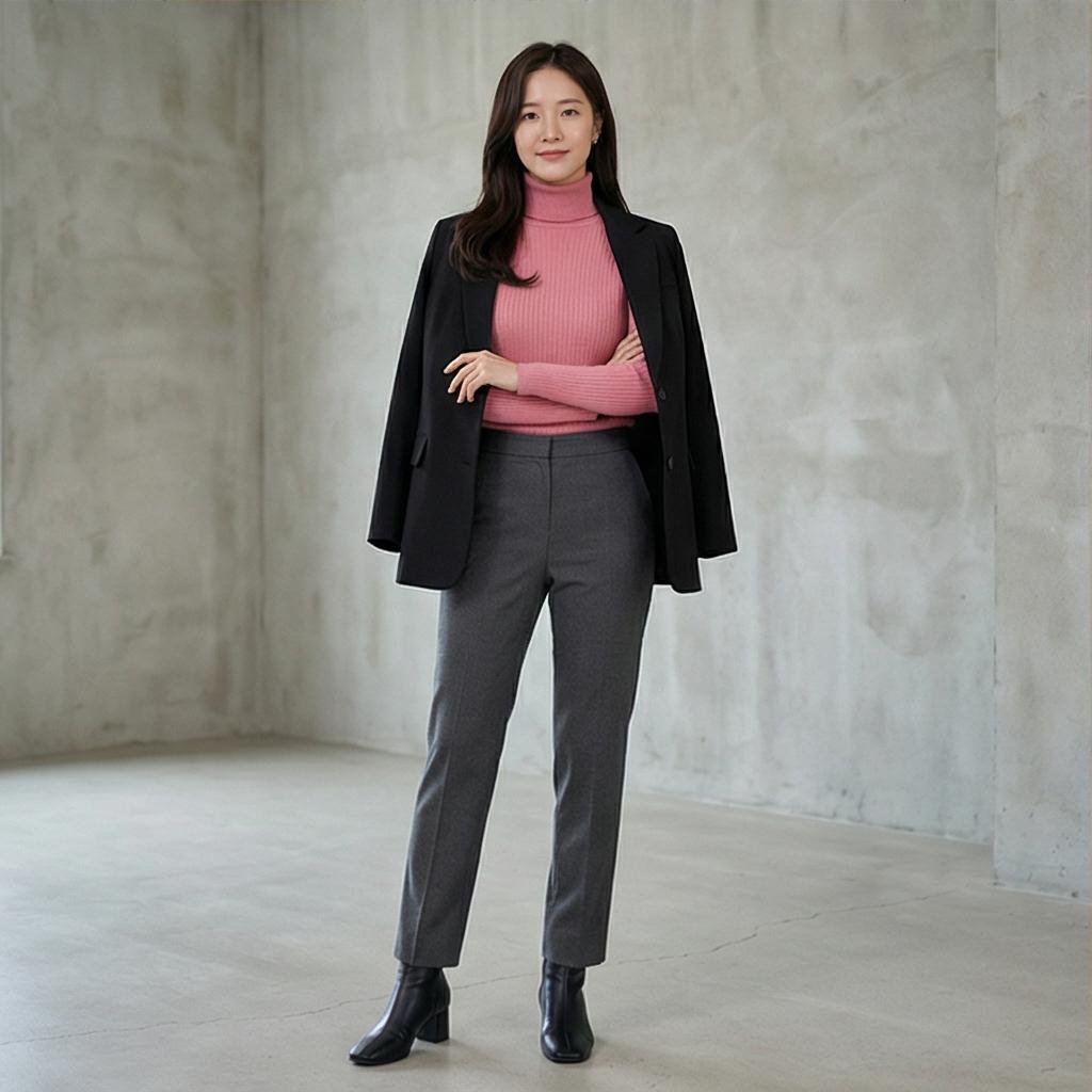 그레이 슬랙스: 지적인 비즈니스 캐주얼 스타일