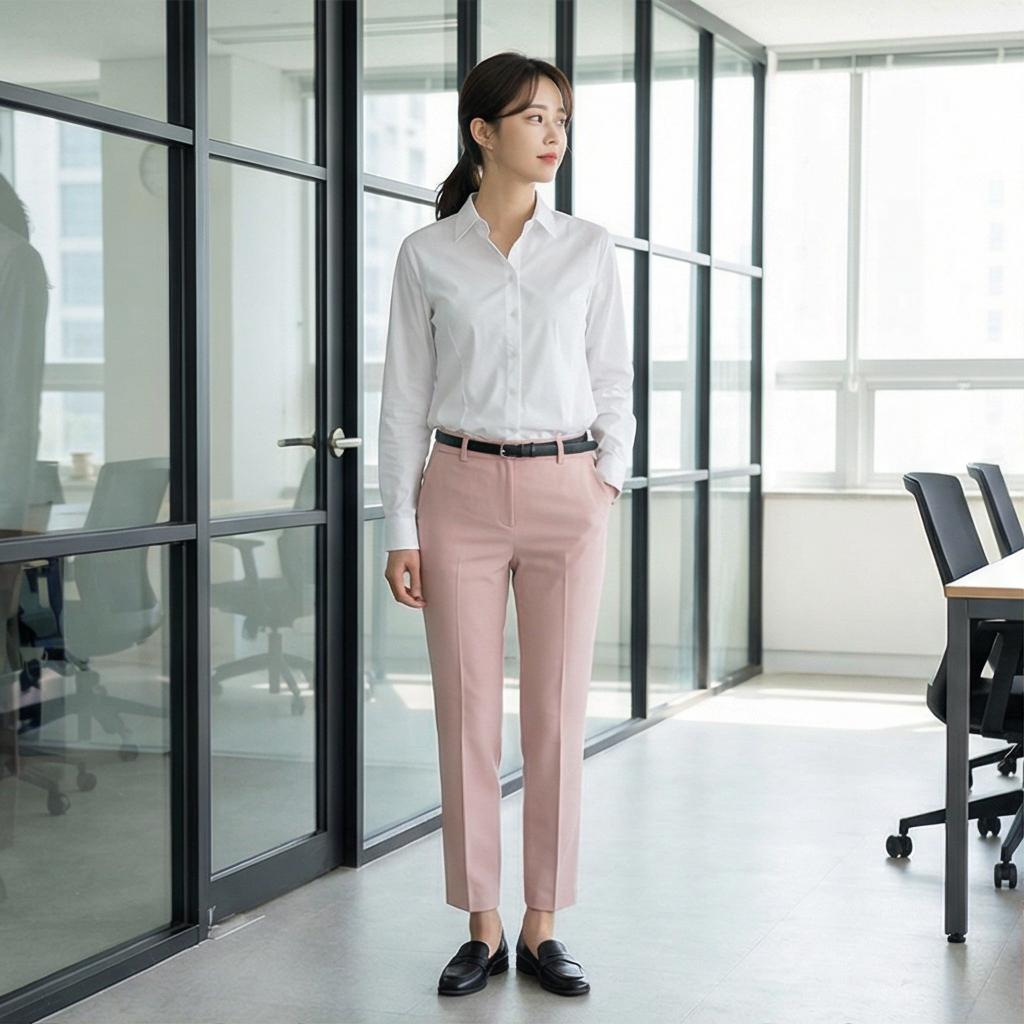 화이트 셔츠: 깔끔하고 단정한 출근룩