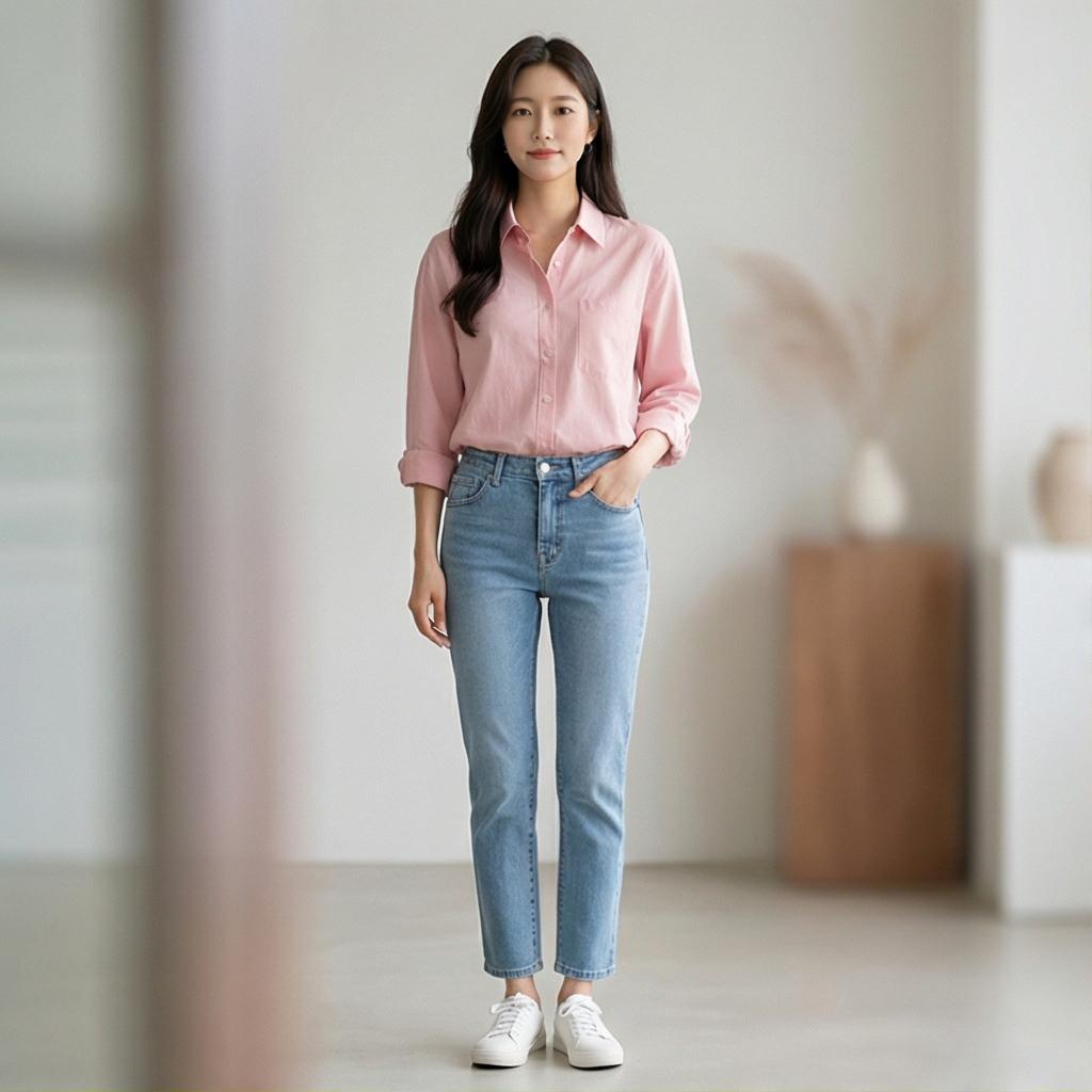 데님 팬츠: 산뜻한 데일리룩