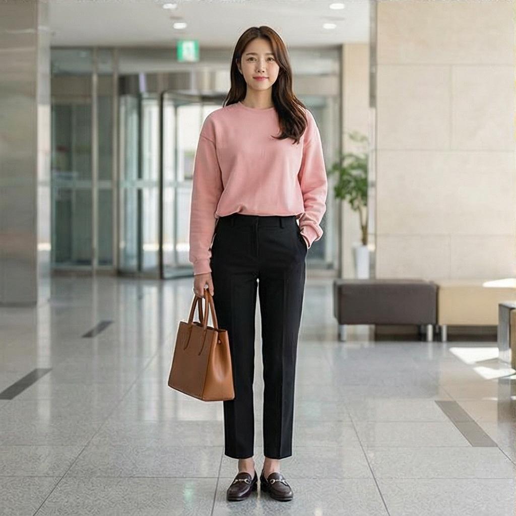 블랙 슬랙스: 단정한 비즈니스 캐주얼룩