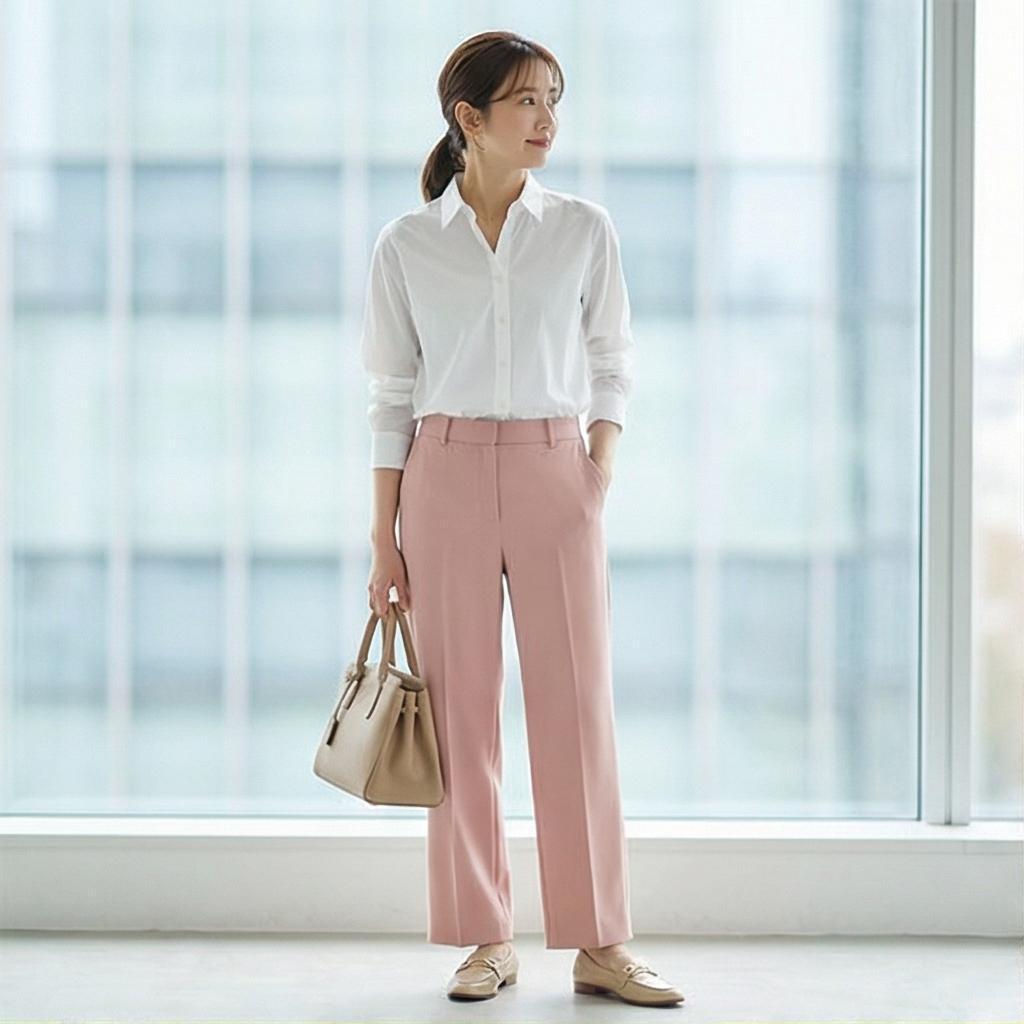 화이트 셔츠 또는 블라우스: 화사한 오피스룩