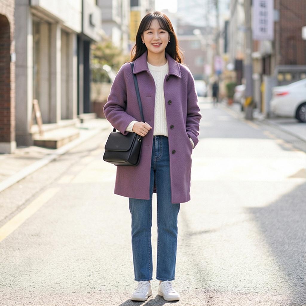 청바지와 흰색 니트: 편안한 데일리 스타일