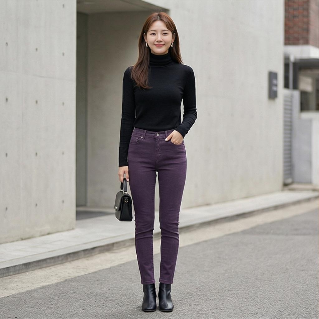 블랙 니트: 차분한 데일리 룩