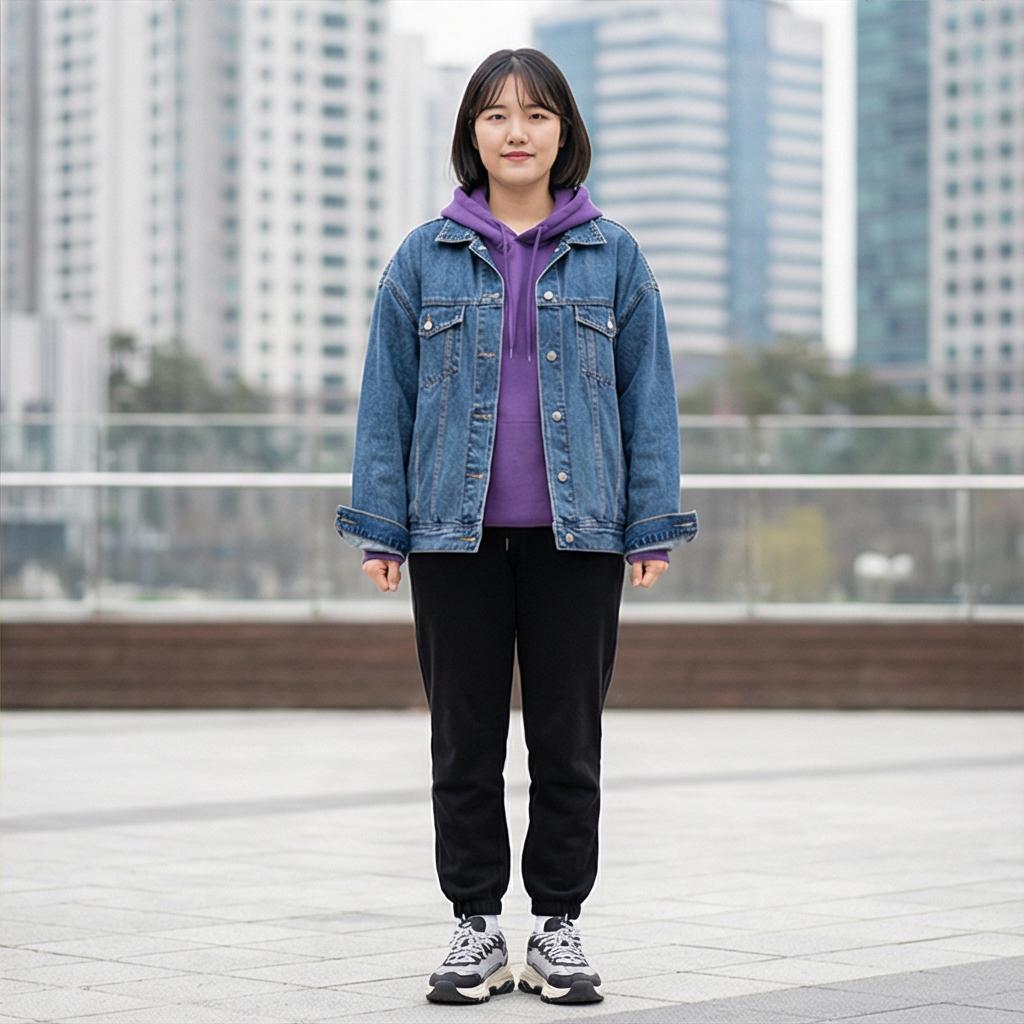 데님 자켓: 활동적인 레이어드 룩