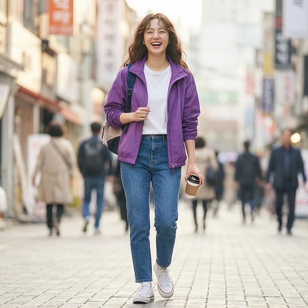 청바지와 흰색 티셔츠: 활기차고 편안한 데일리 룩