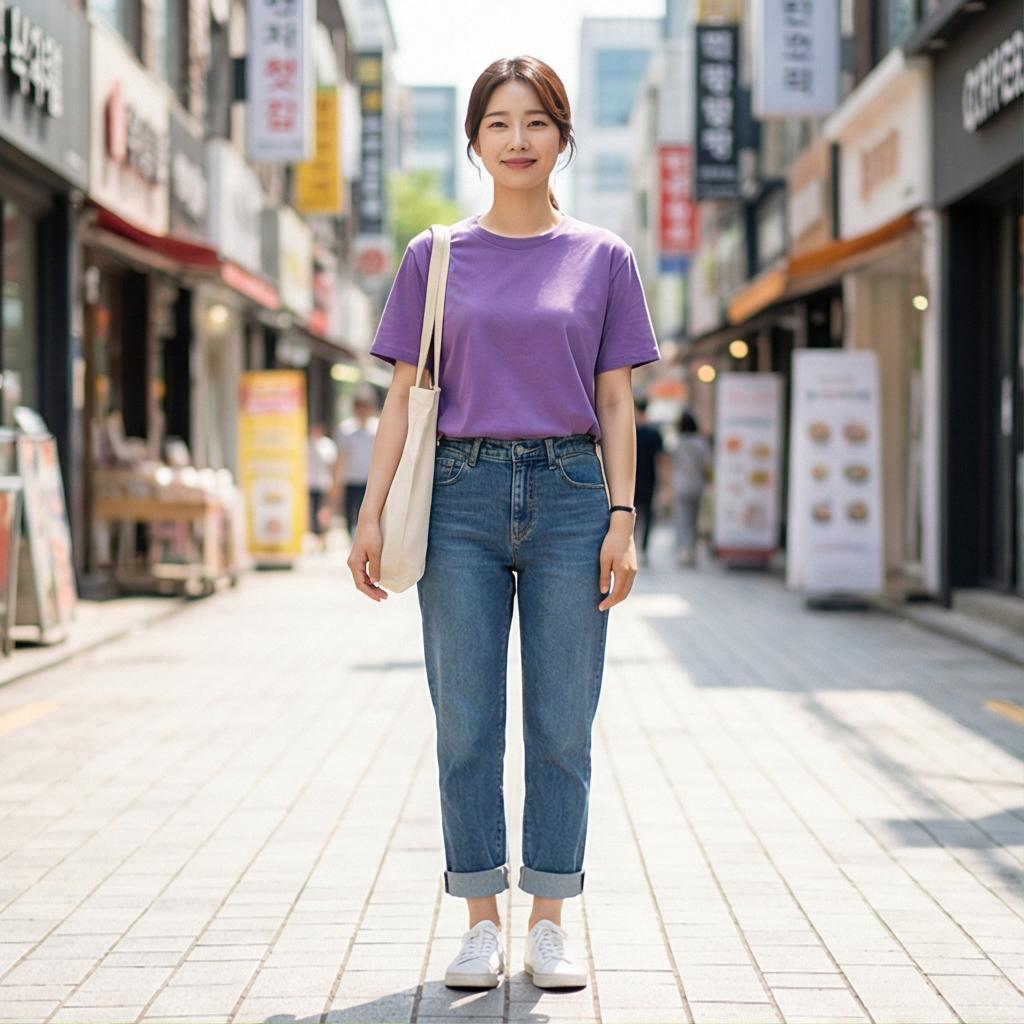 중청 데님 팬츠: 캐주얼한 데일리 스타일