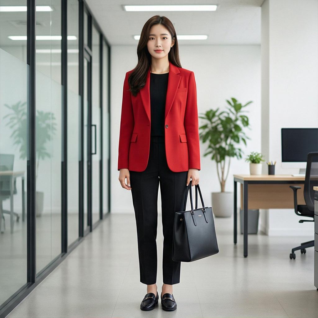 검은색 슬랙스와 로퍼: 세련된 무드