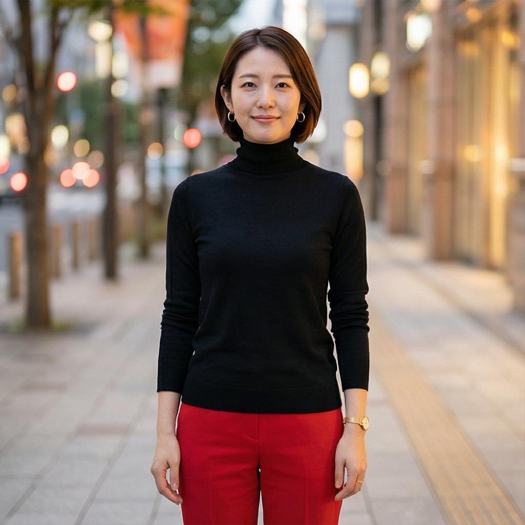 블랙 니트: 세련되고 차분한 저녁 모임 분위기