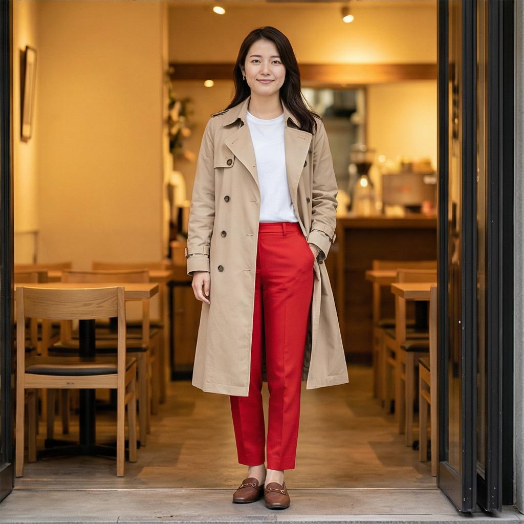 베이지 트렌치코트: 분위기 있는 가을 데일리 룩