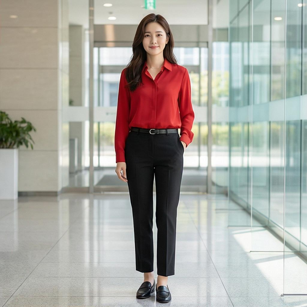 검정색 슬랙스: 단정하고 세련된 오피스 룩