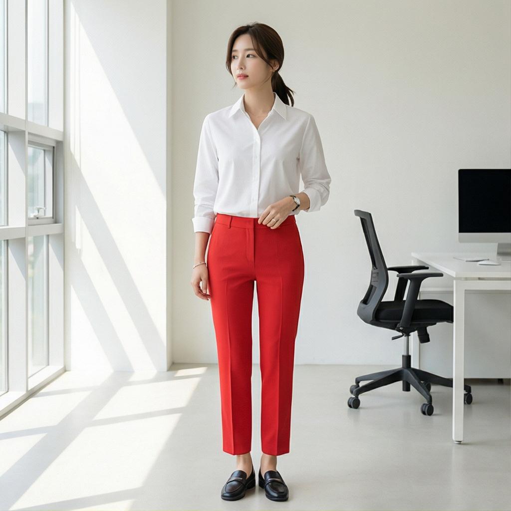 화이트 셔츠: 깔끔하고 화사한 오피스룩