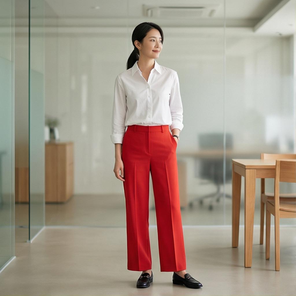 흰색 셔츠: 단정한 오피스 룩
