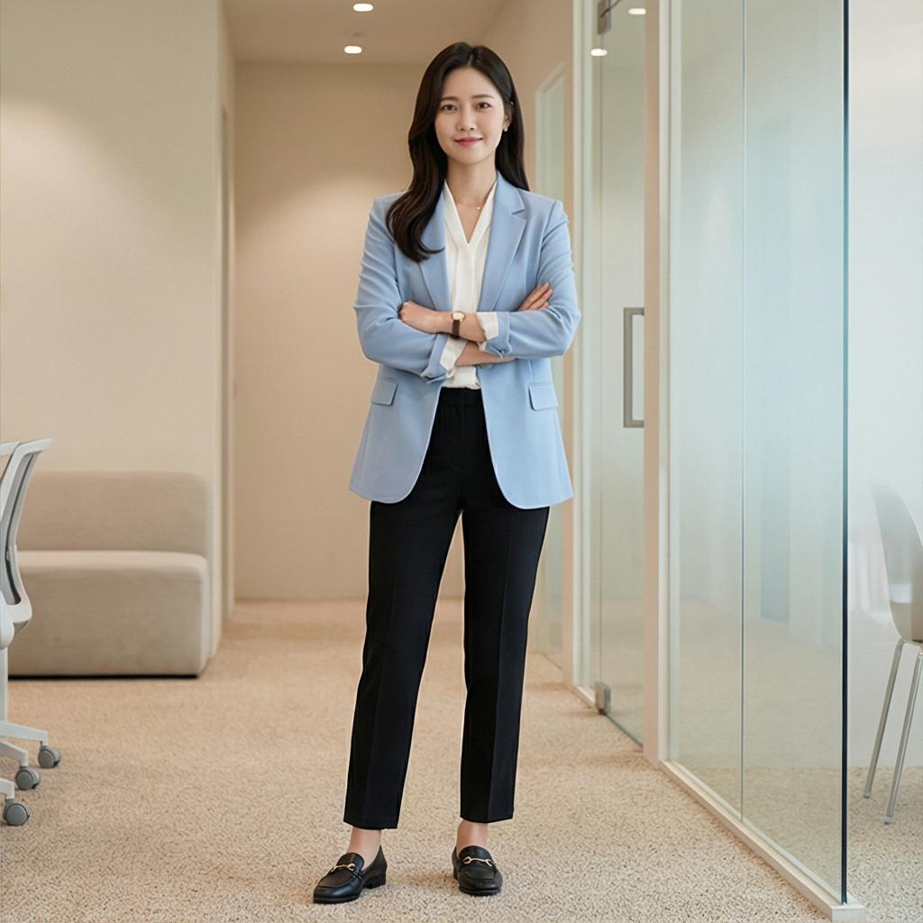 검정 슬랙스: 단정한 오피스 스타일