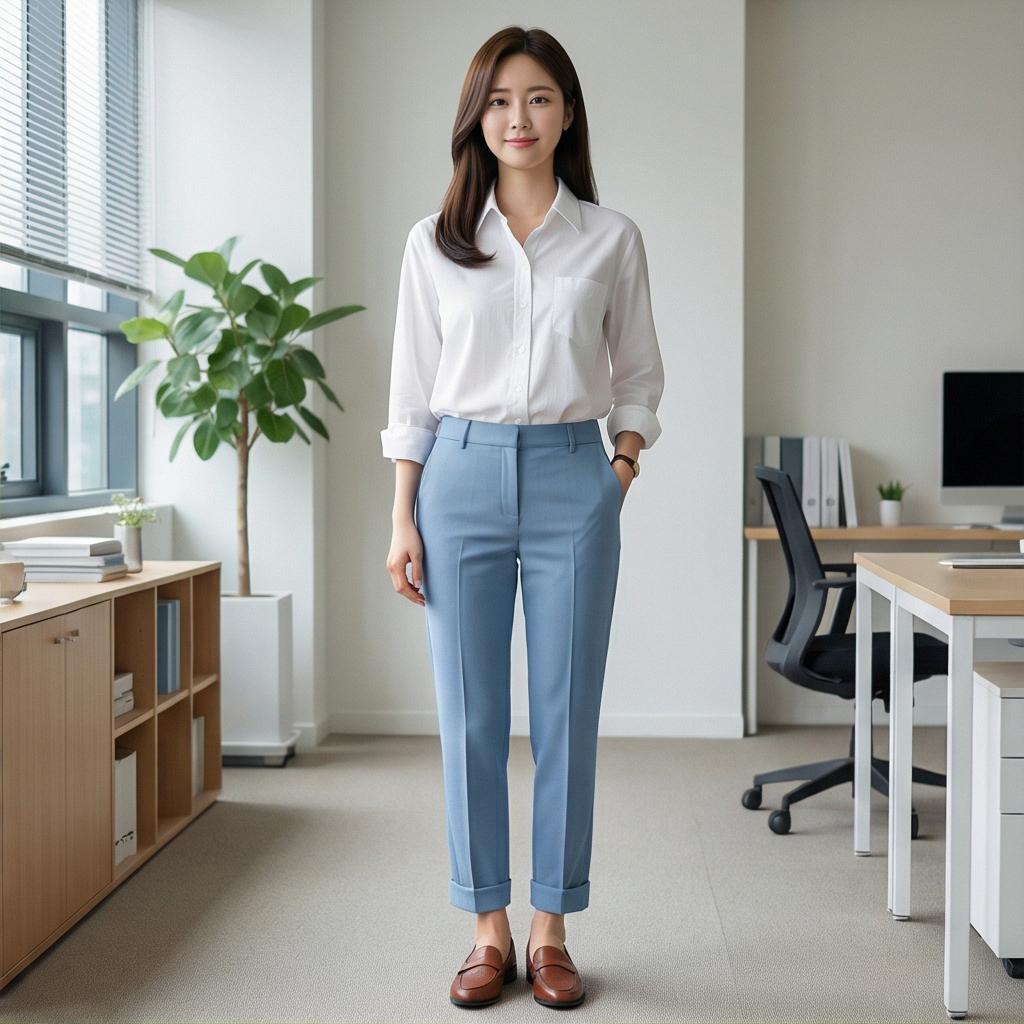 화이트 셔츠: 깔끔하고 단정한 비즈니스 캐주얼 룩