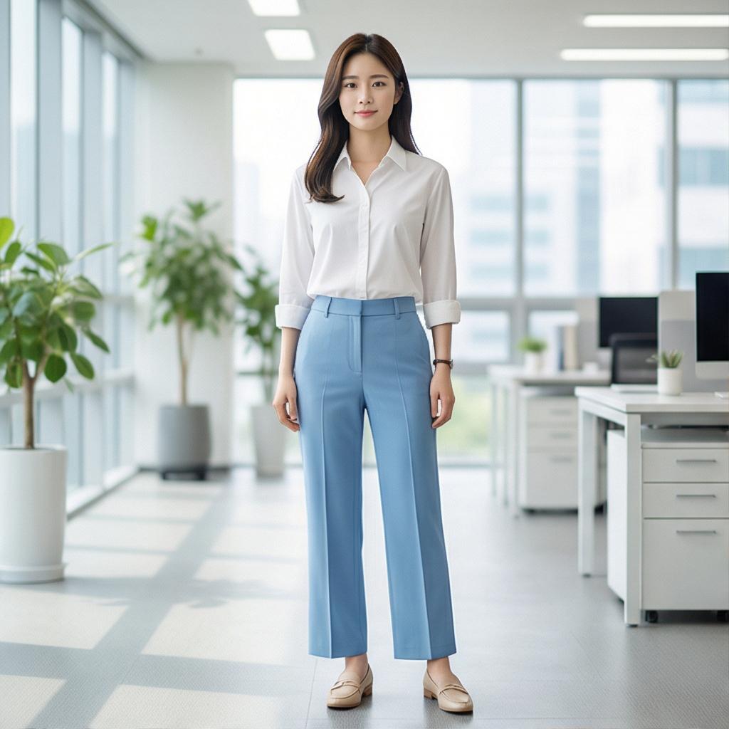 화이트 셔츠: 단정하고 깔끔한 오피스룩