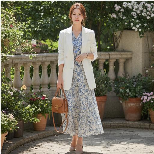 패턴 롱 원피스: 우아한 하객룩 및 데이트룩