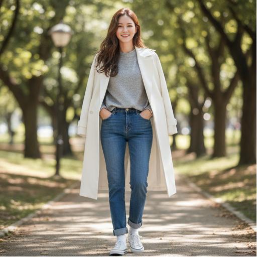 데님 팬츠: 편안한 주말 나들이 룩