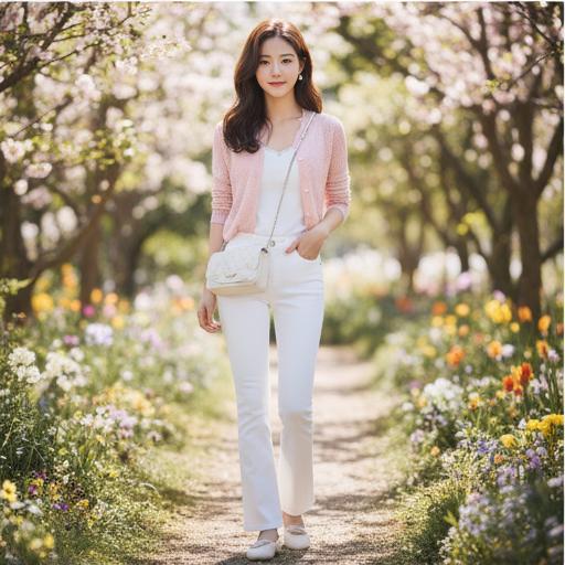 파스텔 톤 가디건: 부드러운 데이트룩