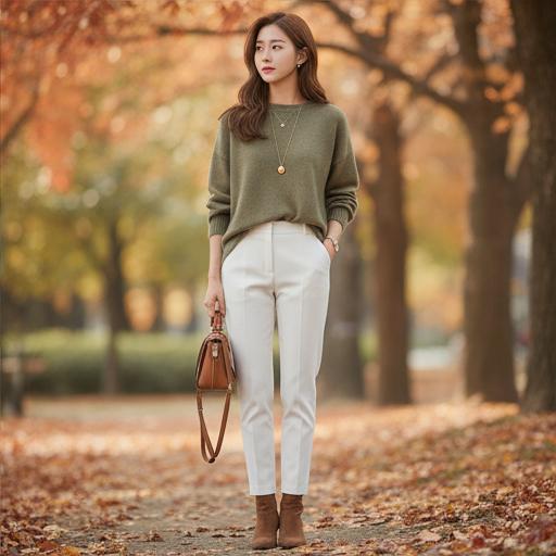 캐시미어 니트: 가을 감성 룩