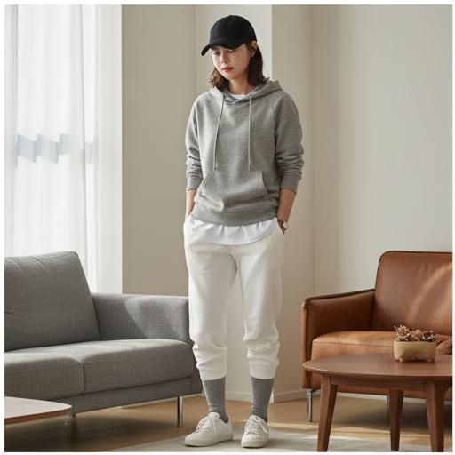 그레이 후드티: 가장 쉽고 편안한 원마일 웨어