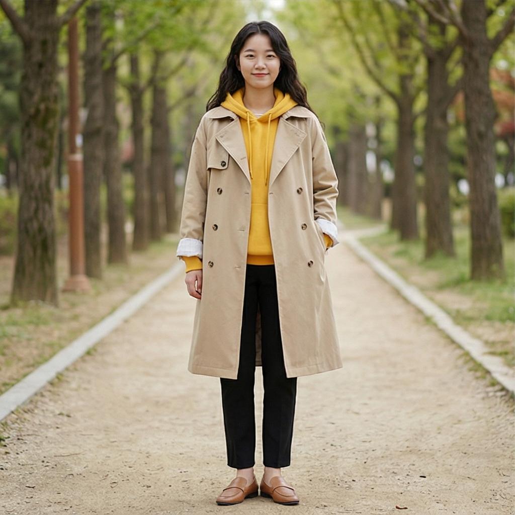 트렌치코트: 포근한 나들이 분위기