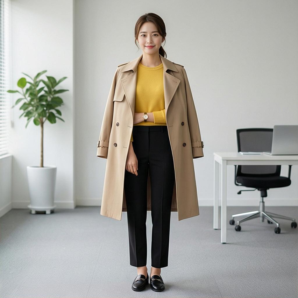 검정색 슬랙스: 단정한 오피스 룩