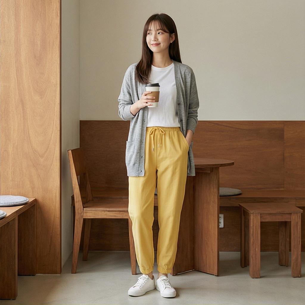 그레이 카디건: 편안한 데일리 룩