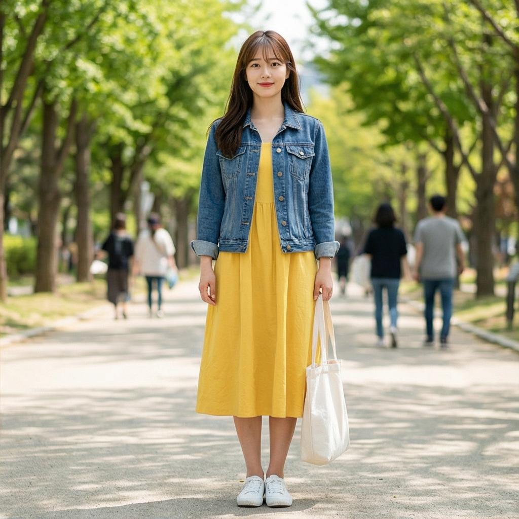 데님 자켓: 활동성 좋은 나들이 스타일